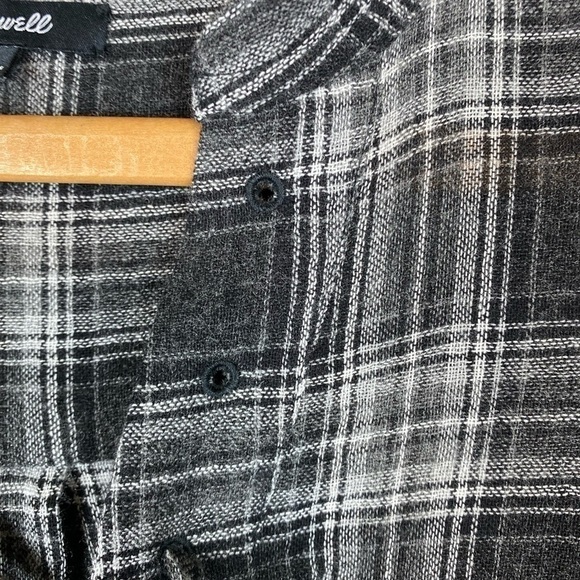 Madewell Womens Popover Top Black and White Size Sm - Picture 4 of 9